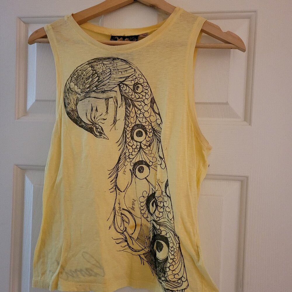 L.A.M.B Spring 2005 Peacock Yellow Tank Size M